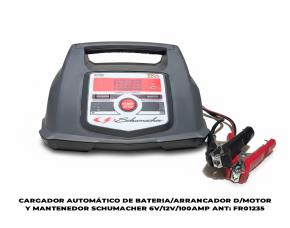 CARGADOR AUTOMATICO DE BATERIA/ARRANCADOR D/MOTOR Y MANTENEDOR SCHUMACHER 6V/12V/100AMP ANT: FR01235