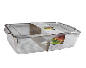 Recipiente De Plastico Mediano Redondo Para Refrigerador Con Tapa Y Manija