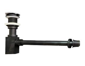 Sifon Visto Negro Base Cuadrada Mate Para Lavamanos De Vidrio