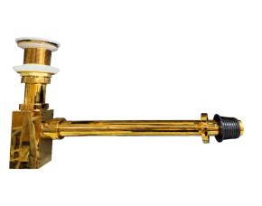 Sifon Visto Dorado Base Cuadrada Para Lavamanos De Vidrio