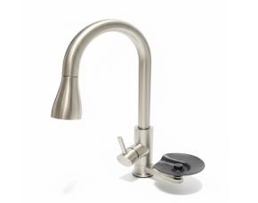 Grifo Para Cocina Acero Inox Cepillado Con Lava Copas/Vasos