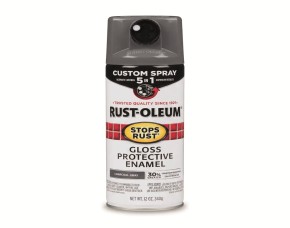 Pintura Spray Protector Gris Carbon Brillo 12 Oz, 5 En 1 Inter/Exter, Base Aceite, Rust-Oleum