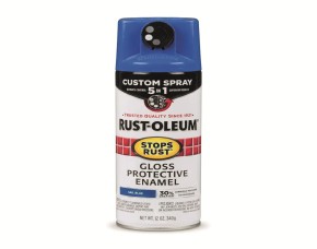 Pintura Spray Prot.azul Vela Brillo 12 Oz, 5En1 Int/Ext, Base Aceite, Rust-Oleum