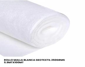Rollo Malla Blanca Geotextil 250Grms 5.9Mtx100Mt