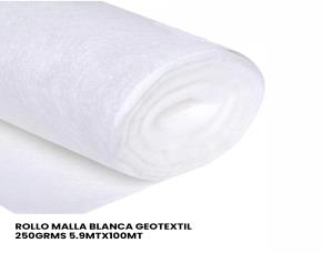 Rollo Malla Blanca Geotextil 250Grms 5.9Mtx100Mt