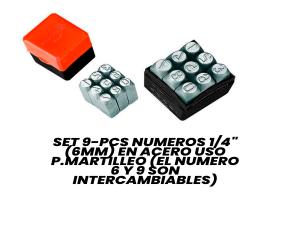 Set 9-Pcs Numeros 1/4\
