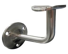Soporte Curvo P/Pasamanos Base Fija Acero Inox 304, 42.4Mm Cepillado