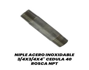 Niple Acero Inoxidable 3/4X3/4X4\