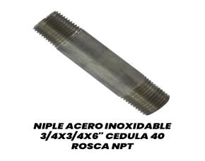 Niple Acero Inoxidable 3/4X3/4X6\