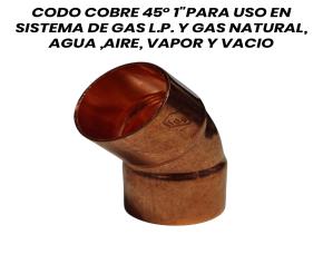 Codo Cobre 45˚ 1\