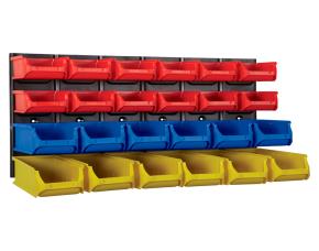 Panel Metalico Con 24 Recipientes Plasticos