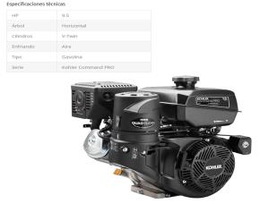 Motor Kohler 9.5Hp/277Cc Gasolina, Eje 1\