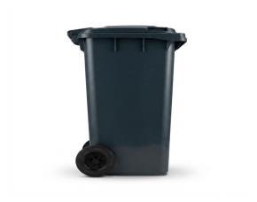 Basurero Plastico 120 Litros Sin Pedal, Con Tapa Y Ruedas, Negro