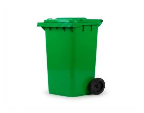 Basurero Plastico 120 Litros Sin Pedal, Con Tapa Y Ruedas, Verde, Equivale Am-Vic-120Hdverde, ...