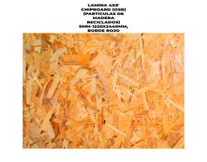 Lamina 4X8 Chipboard (Osb) (Particulas De Madera Reciclados) 9Mm-1220X2440Mm, Borde Rojo