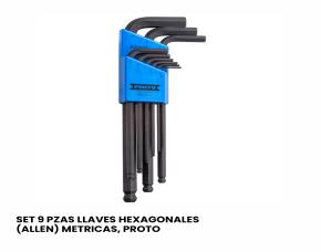 SET 9 PZAS LLAVES HEXAGONALES (ALLEN) METRICAS, PROTO