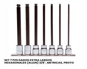 SET 7 PZS DADOS EXTRA LARGOS HEXAGONALES (ALLEN)  3/8\