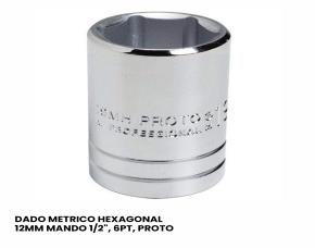 DADO METRICO HEXAGONAL 12MM MANDO 1/2\