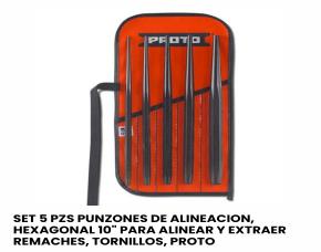 SET 5 PZS PUNZONES DE ALINEACION, HEXAGONAL 10\
