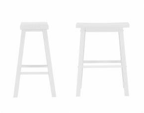 Jgo. 2 Taburetes D/Madera Blancos Sin Respaldo P/Comedor-Barra, Stylewell.