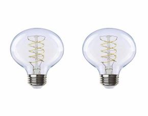 Paq. 2 Bombillos Transparentes Tipo Globo Led G25 5W=40W, E26, Daylight,5000K,350Lums, Ecosmar...