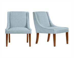 Jgo. 2 Sillas Azul Turquesa D/Madera Tapizado Para Comedor, Home Decorators.