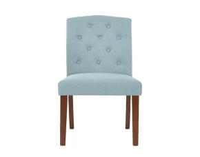 Silla P/Comedor Tapizada Azul C/Pata D/Madera Cafe, Stylewell.