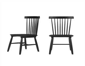 JGO. 2 SILLAS P/COMEDOR D/MADERA D/PINO PINTADO EN NEGRO, STYLEWELL.
