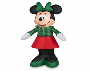 MUÑECO INFLABLE MINNIE MOUSE NAVIDEÑO 3.5 CON LUCES LED PARA USO INTER-EXTER,GEMMY INDUSTRIES.