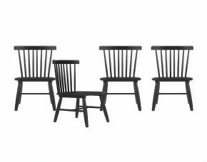 Jgo. 4 Sillas P/Comedor D/Madera D/Pino Pintado En Negro, Stylewell.