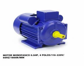 Motor Monofasico 0.5Hp, 4 Polos/110-220V/60Hz/1800R/Min