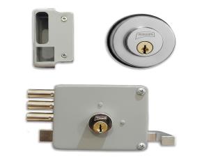 Cerradura De Sobreponer Izquierda 50Mm, 3 Pestillos, Cilindro Fijo, Serie 2250, Phillips, Gris...