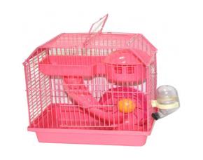Jaula De Metal Rosada Para Pajaros