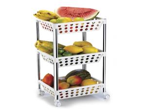 Frutera Triple Unique Desmontable Cromo/Plastico