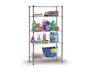 Estante 5 Depositos Con Regillas Acero Cromado