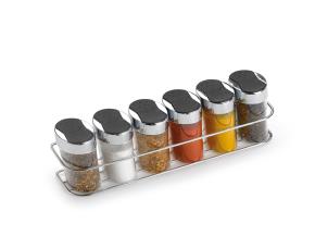 Organizador De Condimentos 6 Recipientes Acero Cromado