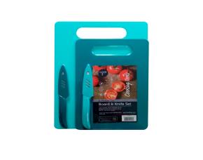 Set. 4 Pzas Tabla De Corte De 4 Piezas Con Set De Cuchillos