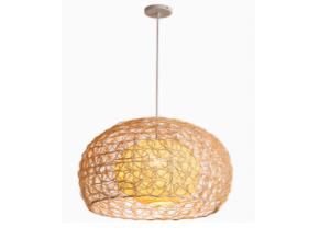 Lampara Colgante De Rattan Natural E27X1 Bombillo (No Incluido) D14\