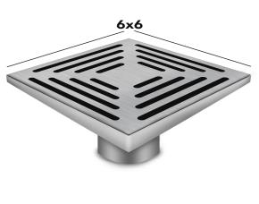 Drenaje Cuadrado Acero Inox 316 Marino Satin 6X6X3  Descarga 2\