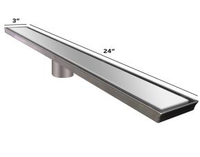 Drenaje Rectangular Solido Acero Inox 316 Marino Pulido 24X2 3/4X3