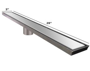 Drenaje Rectangular Solido Acero Inox 316 Marino Pulido 28X2 3/4X4