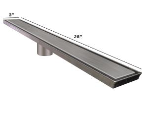Drenaje Rectangular Solido Acero Inox 316 Marino Satin 28X2 3/4X3 Descarga 2\