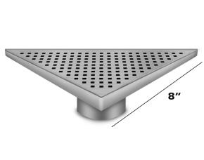 Drenaje Esquinero Acero Inox 316 Marino Satin 8X8X3 Descarga 2\