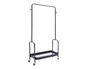 Perchero Metalico Negro C/Deposito P/Ropa Y Rodos Plast.26 3/4X11 7/8X63\