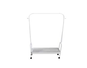 Perchero Metalico Blanco C/Deposito P/Ropa Y Rodos Plast.32 1/4X11 7/8X63\
