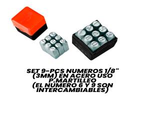 Set 9-Pcs Numeros 1/8\