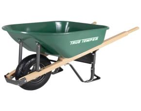 Carreta De Mano True Temper Verde Bandeja Plastica 5´ Mangos De Madera