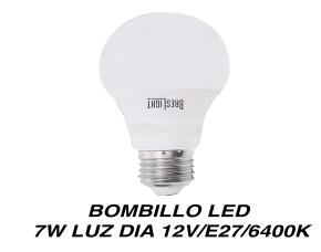 Bombillo Led 7W Luz Dia 12V/E27/6400K