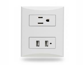 Tomacorriente 15A Puerto Usb Blco 110V-250V