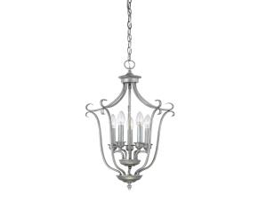 Lampara De Techo Colgante Tipo Vela 5 Luces Fulton Plateada